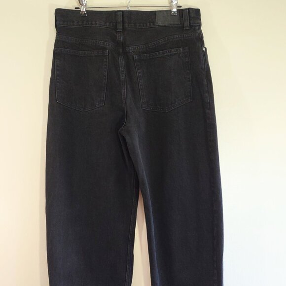 Madewell 'The Arc-Leg Jeans Black Denim Boho Barrel Style  Size 29 - Picture 5 of 10